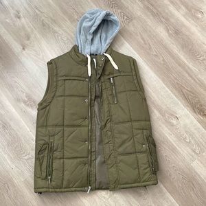 Jeans by buffalo olive green vest size XL